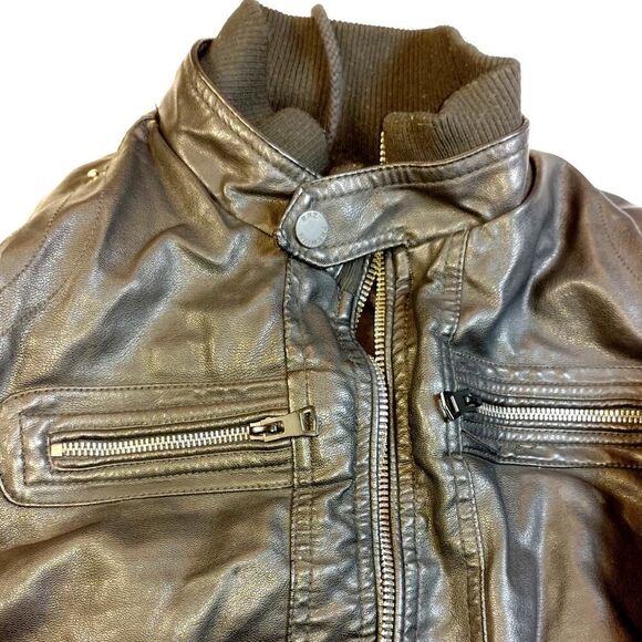 "Raw" Womens Waist Length Black Leather Motercycle Jacket - sz. S - Picture 1 of 3